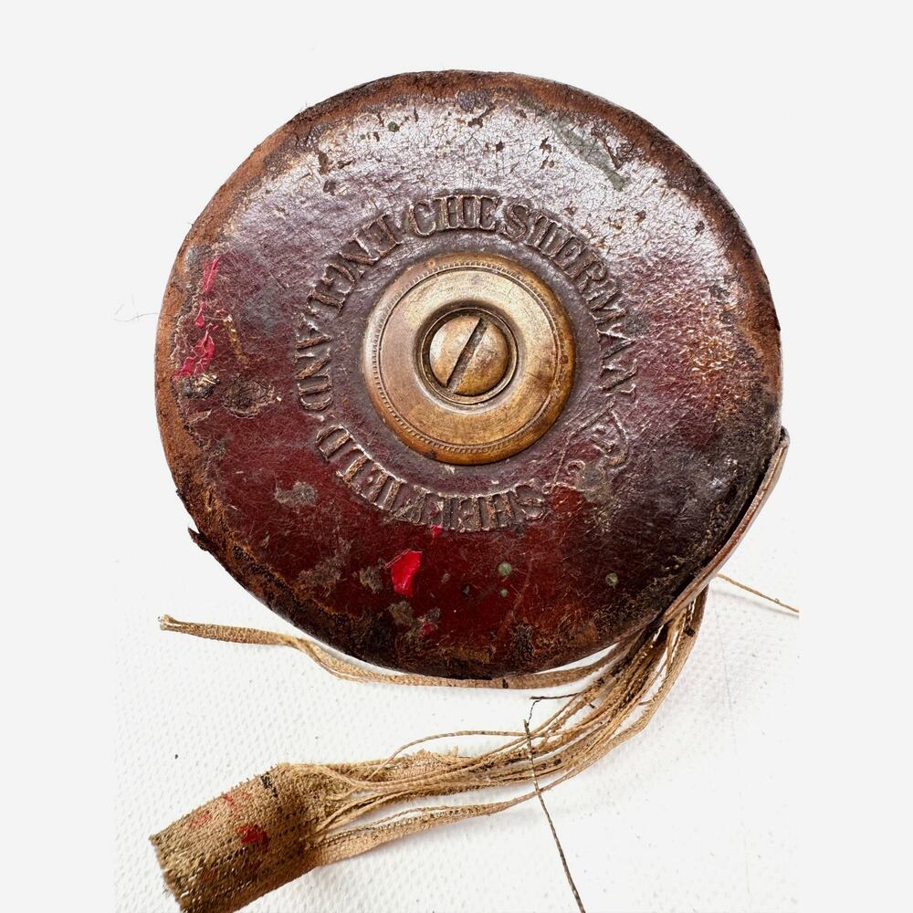 Antique Chesterman Sheffield Leather Surveyor’s Tape Measure